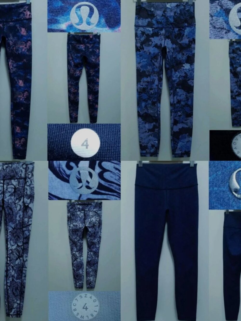 4 Lululemon Hanakotoba Starlight 4 XS Mirage Watercolor Sashico Legging Bundle